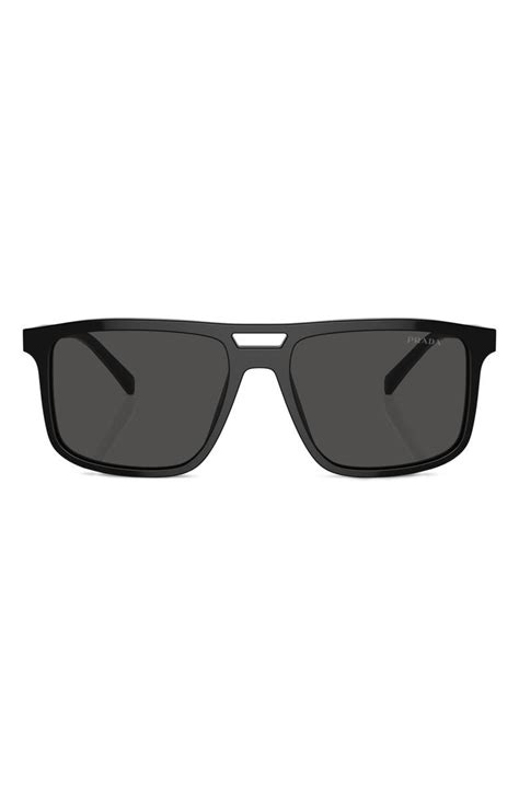 Prada 58mm Rectangular Sunglasses 